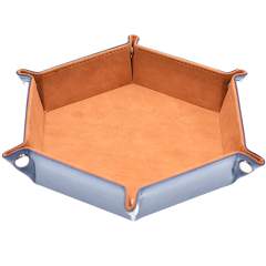 Foldable Leather Hexagon Camel Dice Tray  1