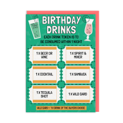 Birthday Night Drinks Coupon Card 1