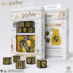 Hufflepuff D6 Dice Black /Yellow (5) & Pouch Terningsett 1